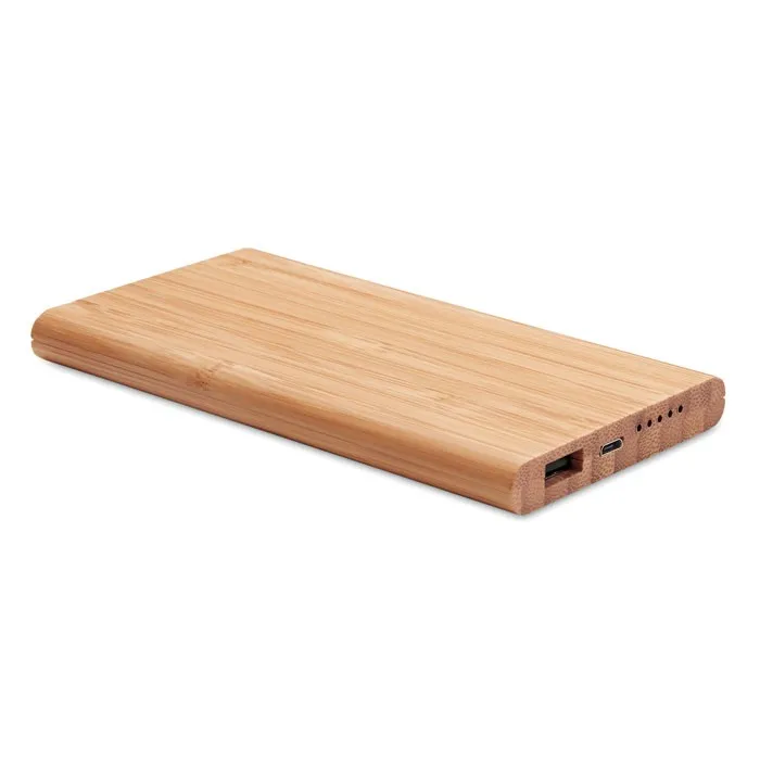 Chargeur nomade avec fonction induction en bambou personnalisé - 6000mAh - ARENA