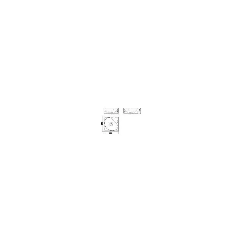 clou Flush 5 lave-mains angulaire sans trou pour robinet, avec bonde libre, céramique blanche: CL/03.03051
