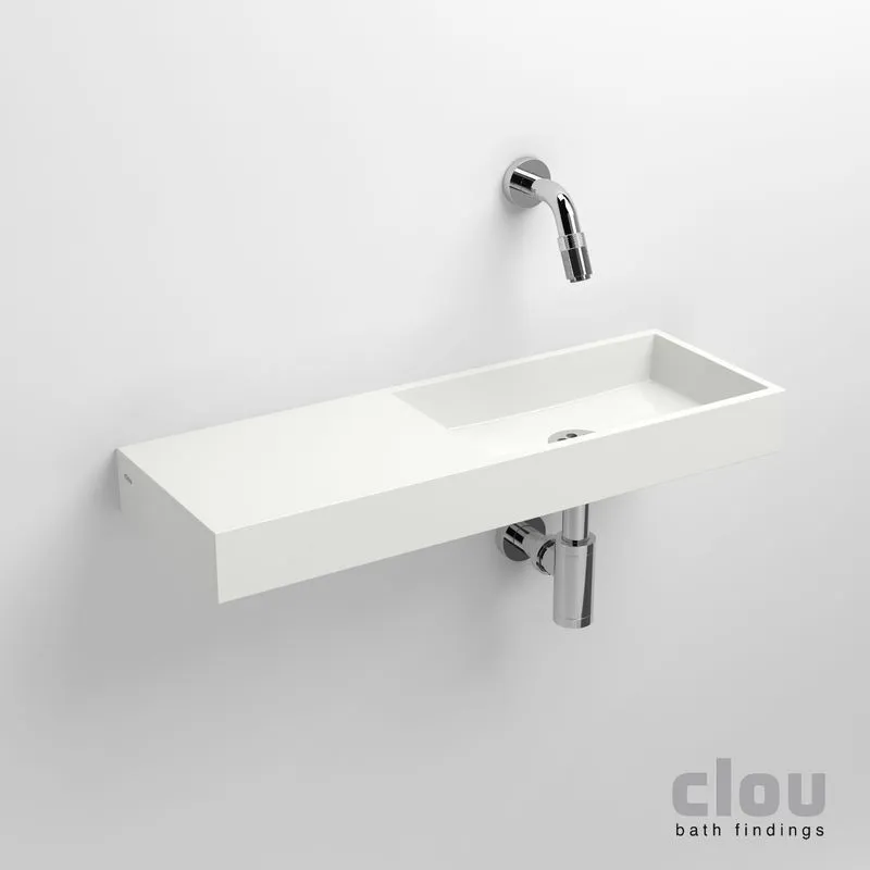 clou Mini Wash Me lave-mains avec 1 point d'amorçage, sans bonde, à gauche, marbre minéral. À suspendre ou à poser. Il f: C