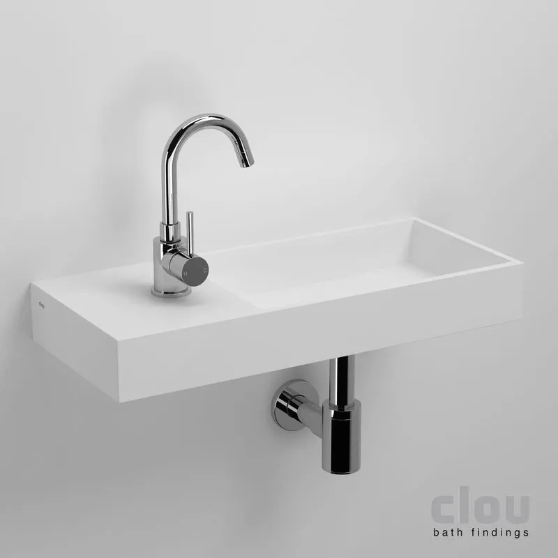 clou Mini Wash Me Plus lave-mains avec 1 point d'amorçage, sans bonde, à gauche, aluite. À suspendre ou à poser. Il faut: C