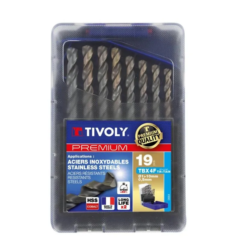 Coffret 19 foret HSS cobalt TBX TIVOLY
