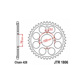 Couronne acier JT - Pas 428 - SUZUKI 125cc