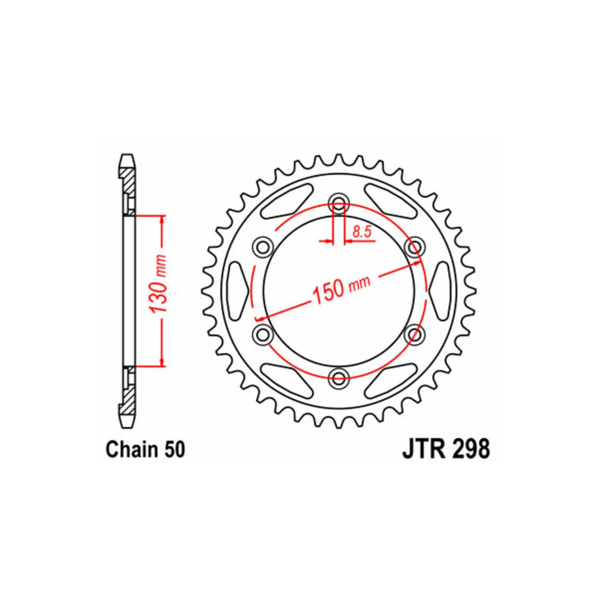 Couronne acier JT - Pas 530 - HONDA 400 NS RF 1985-1988