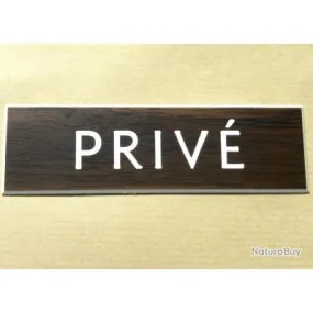 Plaque adhésive PRIVÉ noyer Format 50x150 mm